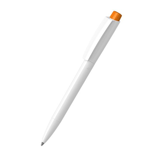 Retractable ballpoint pen Zeno recycling antibacterial white/light orange