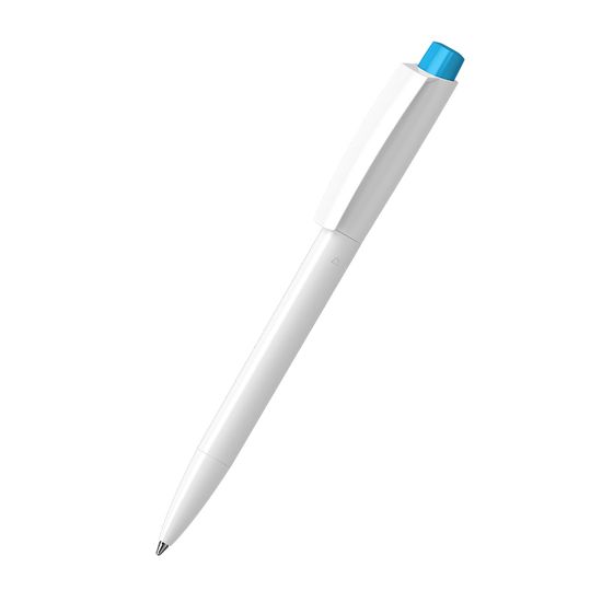 Retractable ballpoint pen Zeno recycling antibacterial white/cyan