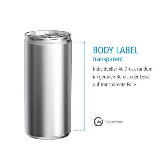 200 ml Secco (sparkling) in can (only within Germany) - Body Label transparent