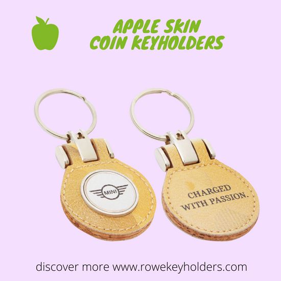 apple skin coin keyring, available in different shapes